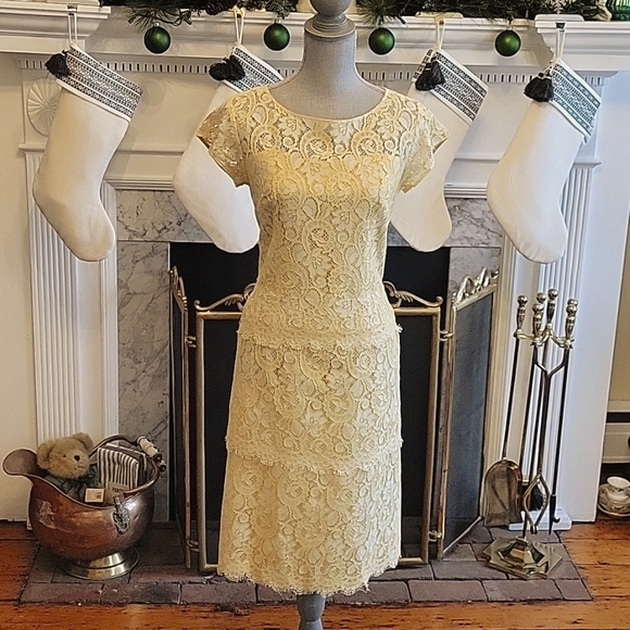 1960's Yellow Lace Dress